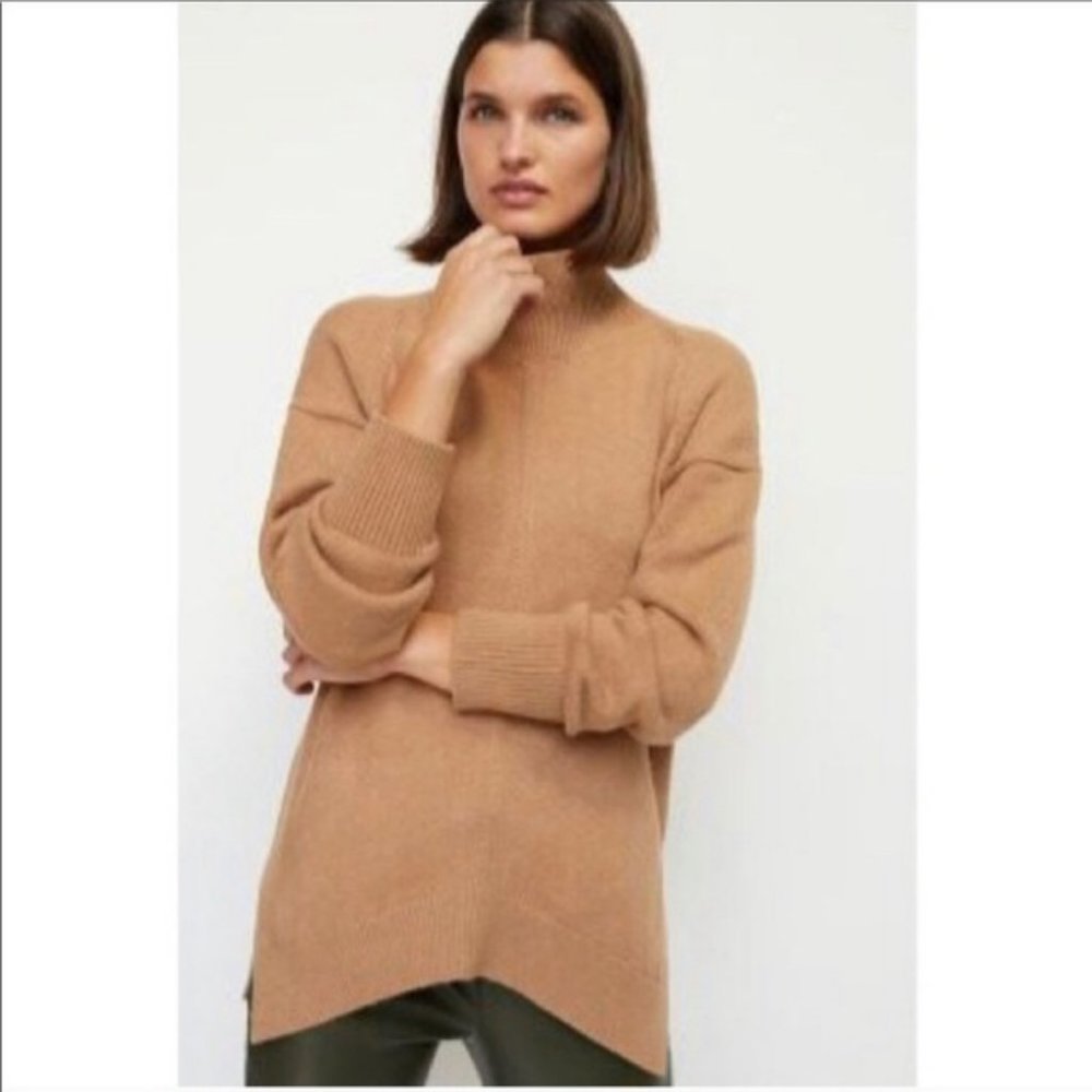 Anthropologie Camel Tunic Sweater